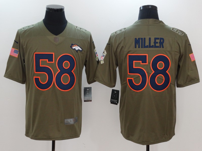 Men Denver Broncos #58 Miller Nike Olive Salute To Service Limited NFL Jerseys->dallas cowboys->NFL Jersey